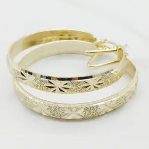 Yellow Gold Filled Hoops Ladies Earrings  Oro Laminado Argollas