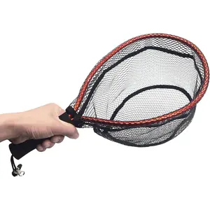 Mini Fly Fishing Net - Soft Rubber Mesh Kayak & Trout Landing Net - Catch and Release