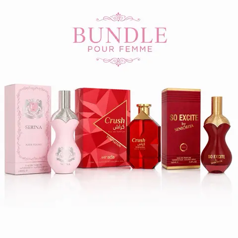Bundle 3 pcs Pour Femme - Eau de Parfum 100 ml - Seniorita Serina - Seniorita So Excite- Crush Temptation