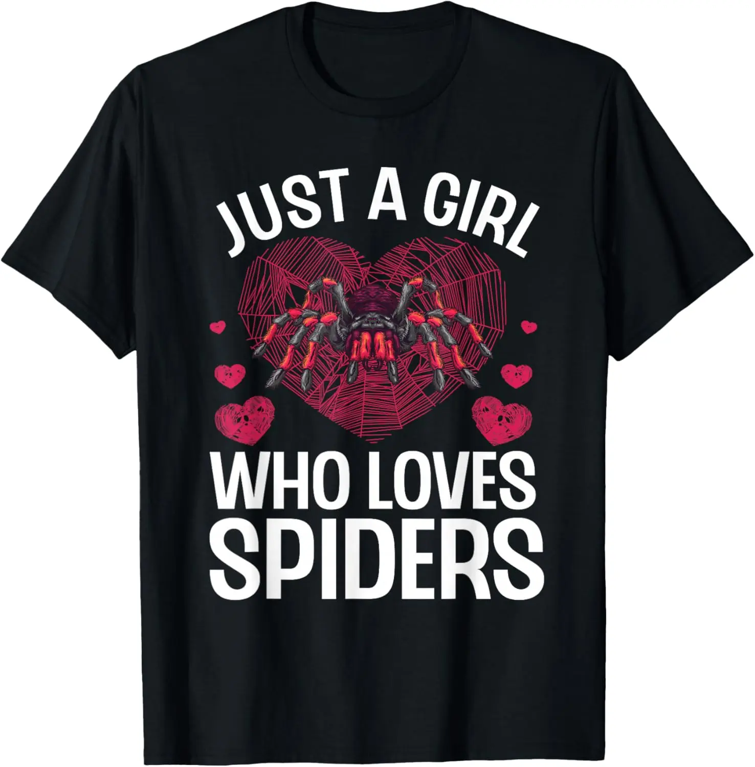 100% Cotton Cool Spider Design For Women Girls Tarantula Spider Lover T-Shirt