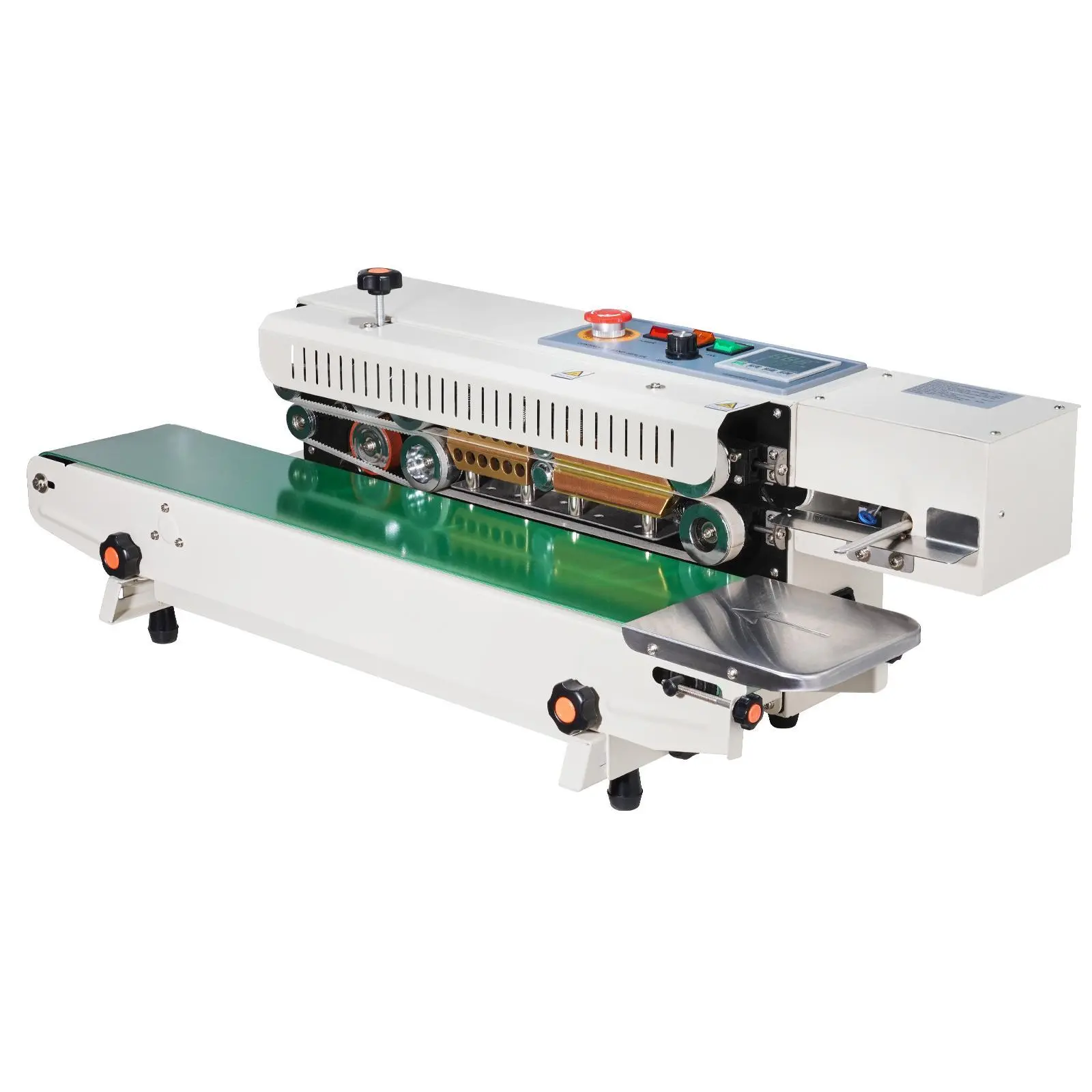 【Summerfinds】VEVOR Continuous Bag Band Sealing Machine, 0.24-0.47 in/6-12 mm Seal Width, Horizontal Band Sealer Machine with Digital Temperature Control, Bag Sealer for 0.02-0.8 mm Plastic Bags, Inflation Function