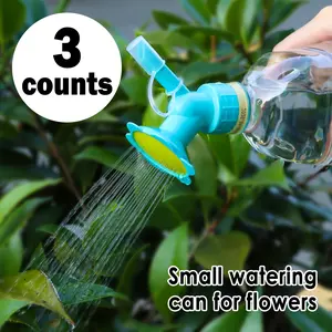 3 Counts Double Head Bottle Cap Sprinkler, Double Head Watering Spout for Different Plants, Fits 2L Soda Bottles with Reusable Random ColorDesign