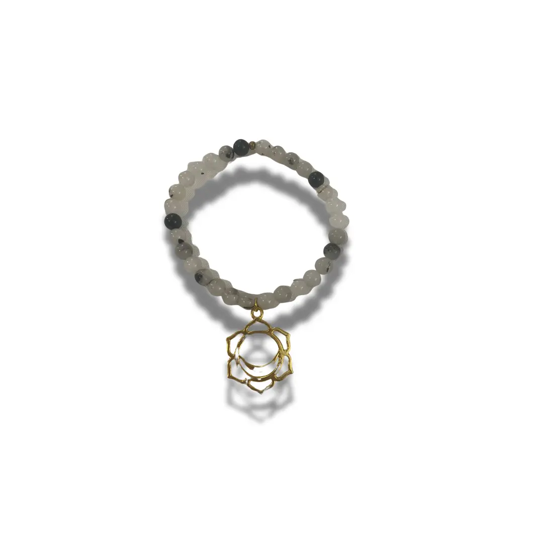 Tourmalinated Quartz & Sacral Chakra Charm