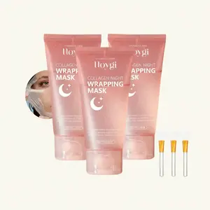 Collagen Overnight Wrapping Peel-Off Facial Mask Pack, Elasticity and Hydration Care Reducing Sagging and Dullness, Hydrolyzed Collagen for Glowing Hydrating Overnight Facial Skin Care, Collagen Face Mask