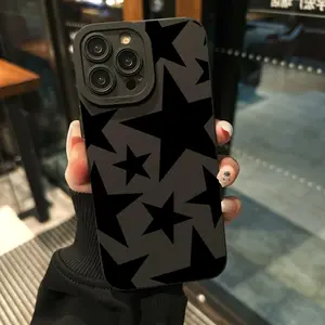 Star Pattern Phone Case, Full Body Shockproof Phone Protective Cover, Fashion Phone Accessories Compatible with iPhone 15 14 13 12 11 Pro Max Plus compatible with iPhone 13