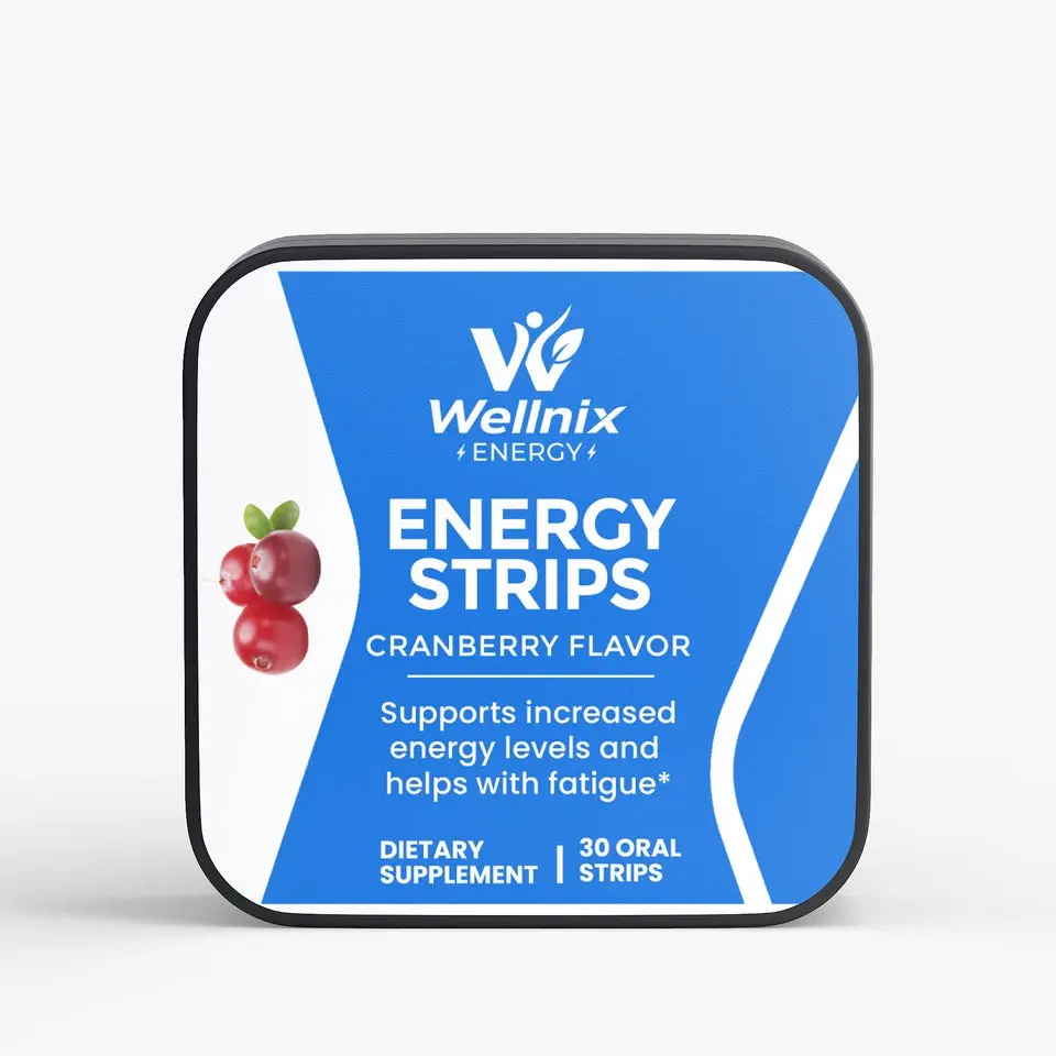 Wellnix Energy Strips - 30 Strips - Cranberry Flavor