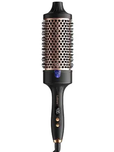 Thermal Brush 2.4", Extra-Large Heated Round Brush for Long Hair, Fast Heating & 310℉-430℉, 60MM Tourmaline Ceramic Hot Brush Cepillo Para Pelo for Big Curls & Waves, Dual Voltage, Black