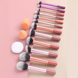 12-Piece Pro Makeup Brush Set Complete Kit for Flawless Foundation Powder Concealer Eyeshadow & Blending Ultra-Soft Synthetic Bristles for Sensitive