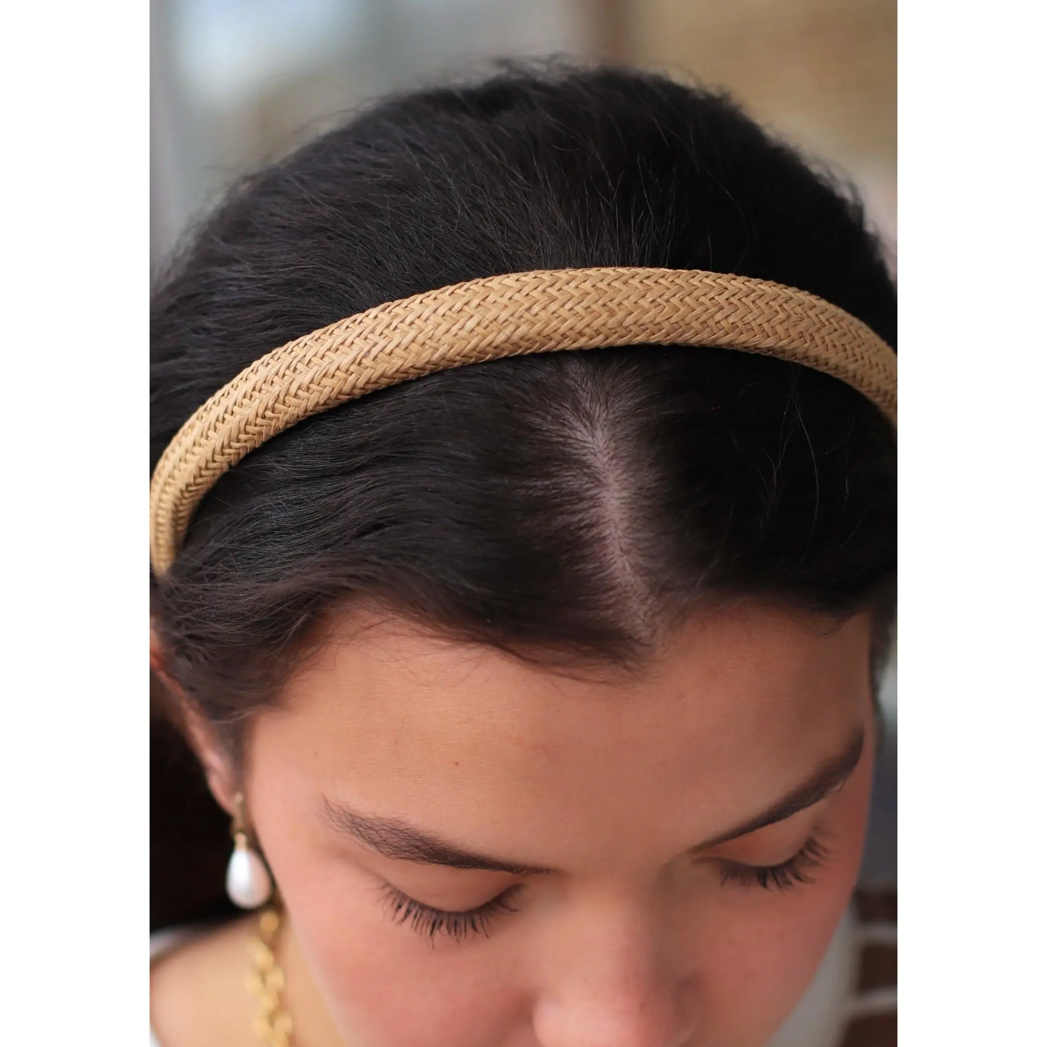 Skinny Natural Rattan Straw Headband