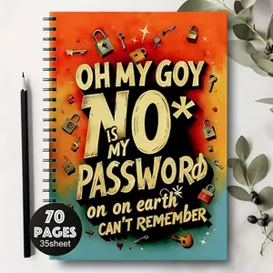 Fun Spiral Password Notebook, Internet and Computer Login Journal, Record Websites, Usernames, Passwords, Home or Office Password Protector