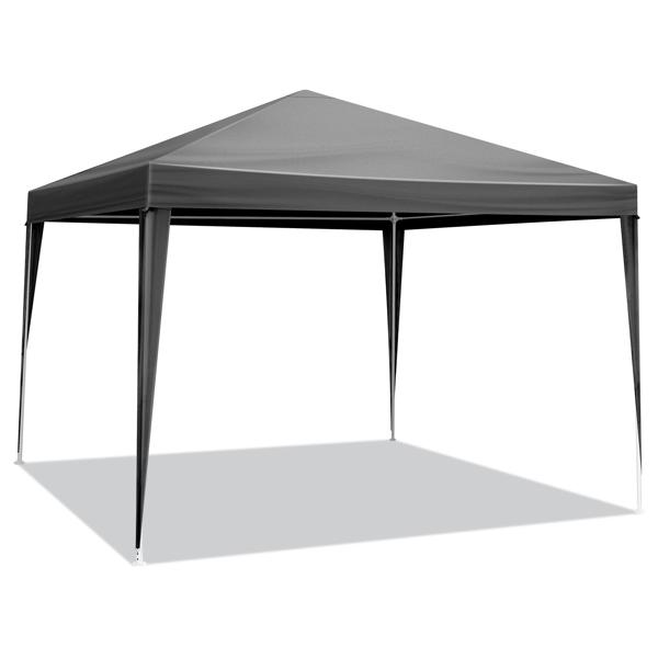 Black 10'x10' Waterproof Canopy Gazebo, Heavy Duty Outdoor Patio Party Tent for Wedding, BBQ, Catering & Backyard Events