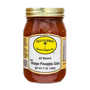 Mango Pineapple Salsa by Old Florida Gourmet | All Natural Premium Topping in a Glass Jar | Mild Spiciness | Delicious & Sweet South Florida Snack
