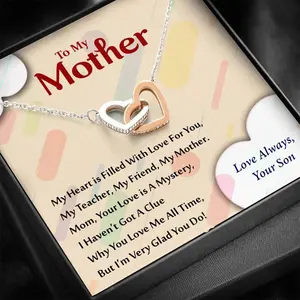 Necklace Your Love Is A Mystery Interlocking Hearts Necklace Gift For Mama Necklace with Message Inside