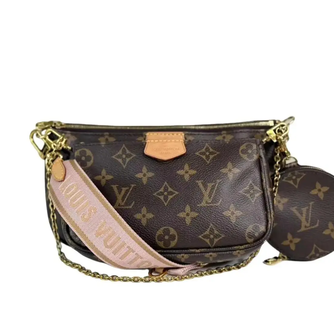 Pre-owned Louis Vuitton Leather Shoulder bags Luxury Resale Monogram Canvas Multi Pochette Shoulder Bag