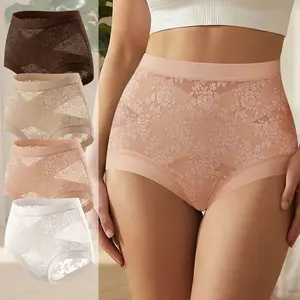 Morelect High Waist Briefs for Women, 4/6/8 Pack Sexy Basic Underwear with Lace Trim, Lightweight Breathable Comfort Fit for Everyday Wear