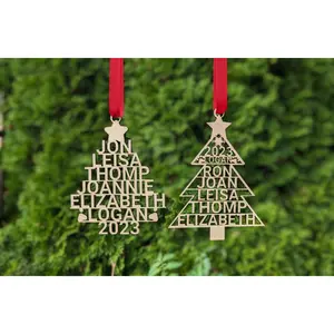 Personalized Christmas Family Names Ornaments