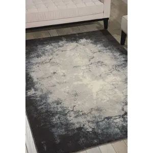 Nourison Maxell Indoor Area Rug - Ivory/Gray, 3D Abstract, Contemporary Decorative Household Textile Carpet