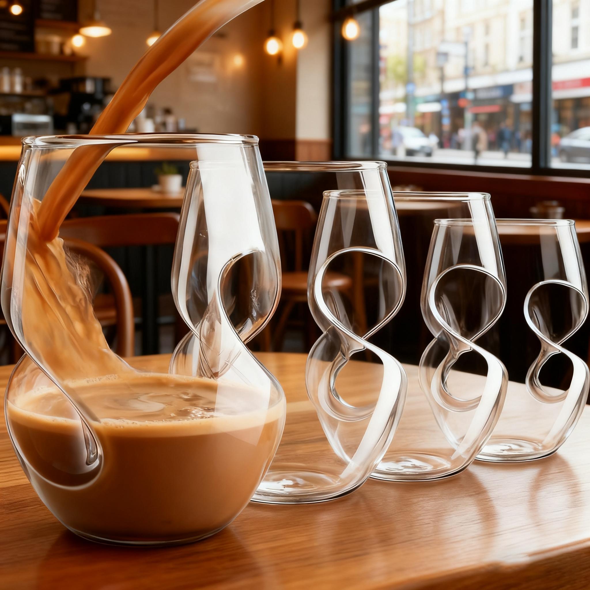 Wave Design Whiskey Glasses with 4 Straws, Old Fashioned Clear Crystal Drinking Glasses, Premium Bar Glassware for Whiskey, Beer, Cocktails, Wine & Home Bar Entertainment