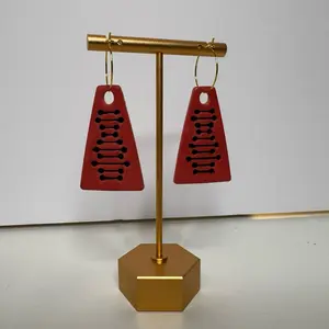 Unique Polymer Clay Dangle Earrings with 20mm Nickel-Free Hoop