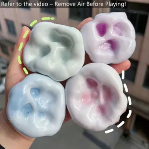 Babywendy [Sensory Fidget Toy] Malleable Soft Slow-Response Fluid Ice Light Beige Jelly Toy Balls | Sensory Fidget Toys for Party Games & Activities - Christmas Stocking Stuffers & Party Favors in Bright Mixed Colors