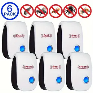 6-Pack Indoor Rodent Destroyer Ultrasonic Pest Control Plug-In Operation for Household & Automotive Effective Pest Elimination - Set