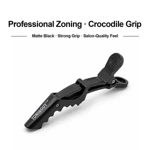 Matte Black Crocodile Hair Clips — Pro Sectioning Clips for Hairstylists, Blowouts, Braids & Dye Days (Thick Hair Friendly)