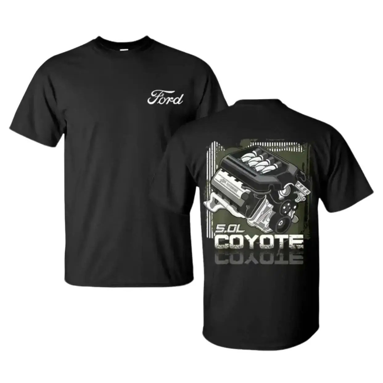 5.0L Coyote T-Shirt, High-Performance V8 Engine Graphic with Front Logo, Muscle Car Tee For Fan, Gift For Racing Lovers