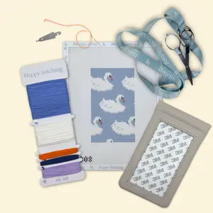 Happy Stitching - Feather and Fable Needlepoint Eyeglass Case Kit - All-In-One Self Finishing Needlepoint Kits
