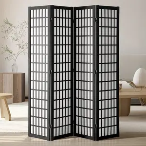 fathersdaygift  VEVOR Room Divider, 4 Panel Japanese Room Divider, Wood Folding Privacy Screen Indoor, Japanese Partition Dividers Portable Decoration Screens, for Room Separation Home Office Restaurant Bedroom
