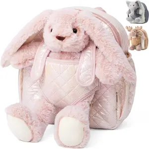 Hug & Go™ Bunny Toddler Backpack – Soft Plush Bag with Detachable Toy for Girls Aged 2–4 | Perfect for Daycare, Travel & Birthday GiftsGift.