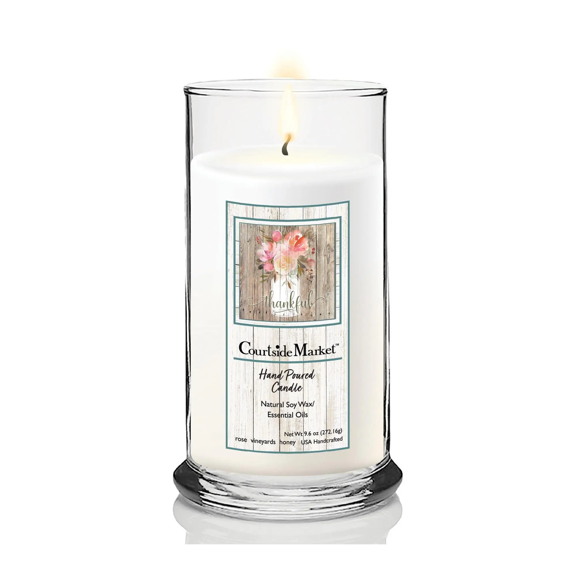 Courtside Market Thankful Status Candle Glass 1 8 oz.