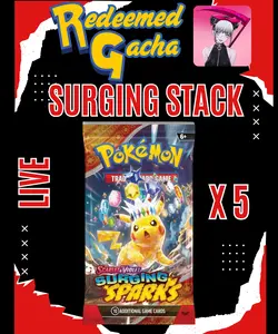 SURGING STACK - 5x Pokémon Surging Sparks Booster Packs - Ripped LIVE