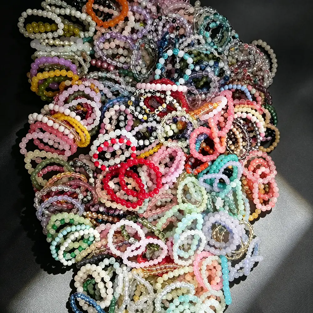 55pcs Mix Bohemian Glass Beaded Bracelet Set for Women - Multicolor Retro Beads, Glass Bead Jewelry Suitable for Daily Wear, Parties, Vacations, Festivals, Accessories, Weddings, Year-Round Outfits