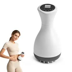 Father's Day Gift Electric Massage Brush with Vibration & Heat - Handheld Body Massager for Back, Legs, Arms & Abdomen, Cordless Rechargeable with LED Display, Multi-Speed Deep Tissue Massage Tool for Home Self-Care Relaxation home office travel use