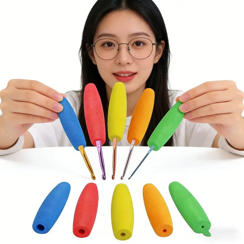 10PCS Soft Crochet Hook Handle Grips Ergonomic Comfort Grip for 2mm-10mm Hooks DIY Craft Tool