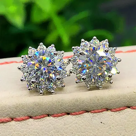1 Pair Women's Elegant Artificial Gemstone Decor Flower Stud Earrings, Elegant Women's Fashion Jewelry Accessories for Anniversary, Engagement, Wedding, Pretty Studs