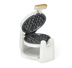 Drew Barrymore Rotating Belgian Waffle Maker - Black Sesame, 5-Waffle Capacity, Non-Stick Plates, Indicator Lights, Specialty Kitchen Appliance