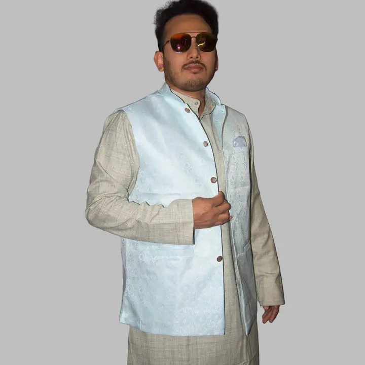 Men's Traditional Waistcoat Jori Modi Jacket Classic Festive Formal Wear Solid Tailored Fit Cultural Elegance for Celebrations Stylish Menswear