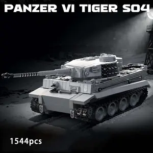1544-piece Panzer VI Tiger S04  Heavy Tank building blocks, a classic World War II military tank model for display, collectible building block model, perfect for military enthusiasts, made of high-quality ABS material, DIY Building Model