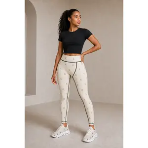 KYNDEO Powerline Legging - Ivory Monogram, Skinny, Polyester