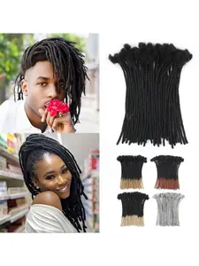 30 Strands Loc Extensions, 0.4cm Width, 6-Inch Long, Full-Handmade, Braided Hair Texture, Natural, Durable & Stylish Hairstyle Accessory