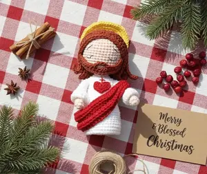 Crochet Jesus Doll,Amigurumi Nativity Figure ,Handmade Christian Christmas Decor, Catholic Religious Gift, Handmade Decor, Handmade Crochet