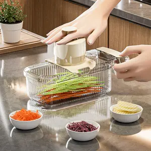 2in1 Multifunctional Vegetable Cutter For Cutting And Draining Vegetables Sturdy Food Chopper Convenient Dicer Kitchen Gadget Smooth Utensils
