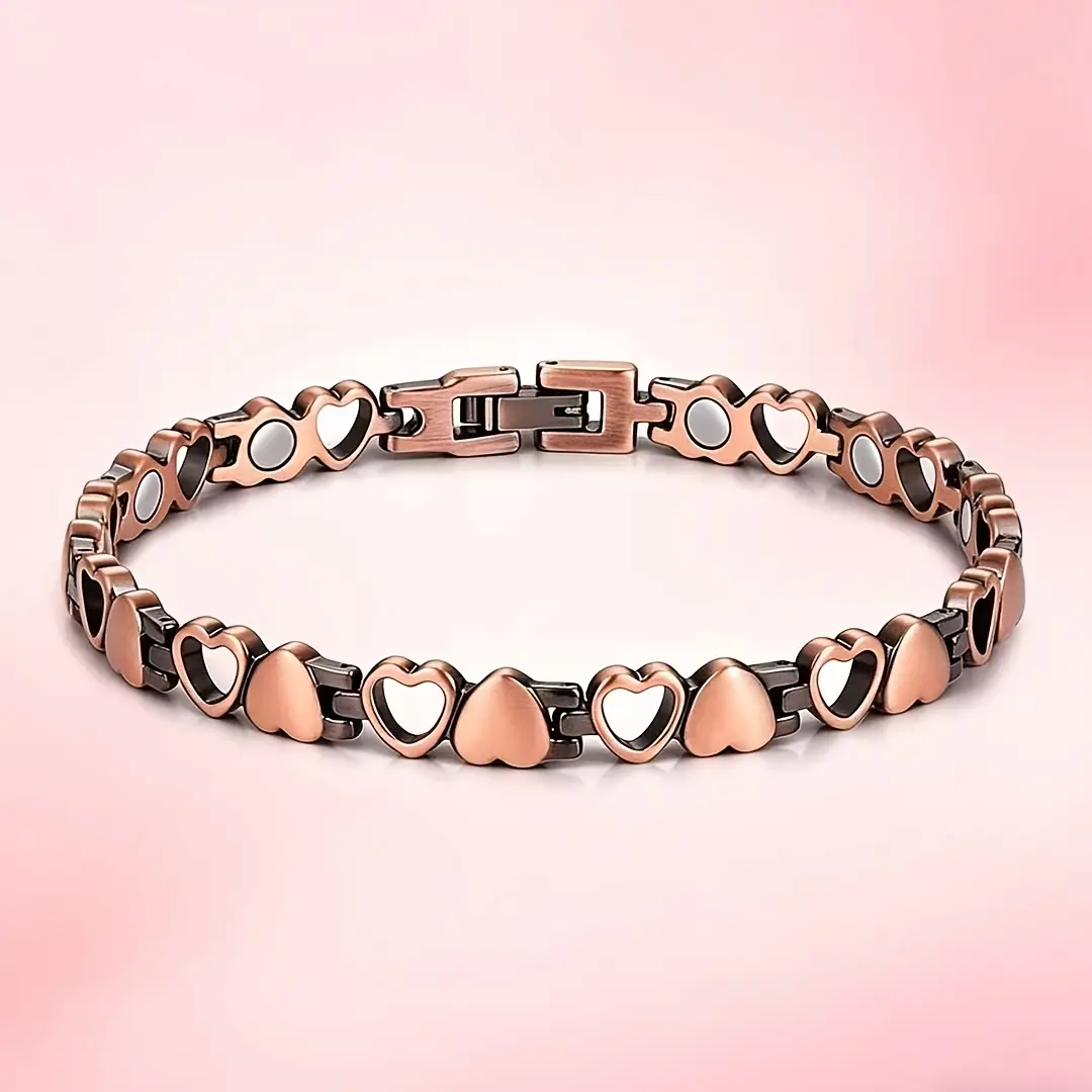Women's 99.9% Pure Copper Magnetic Bracelet - Fashion Costume Jewelry Accessory with Size Adjustment Tool, Exquisite Gift for Ladies