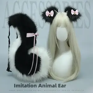 Anime Cute Imitation Animal Ear Hair Ornament Animal Tail Comic Show Accessories Cosplay Dog Tail Hoop Headband Pros