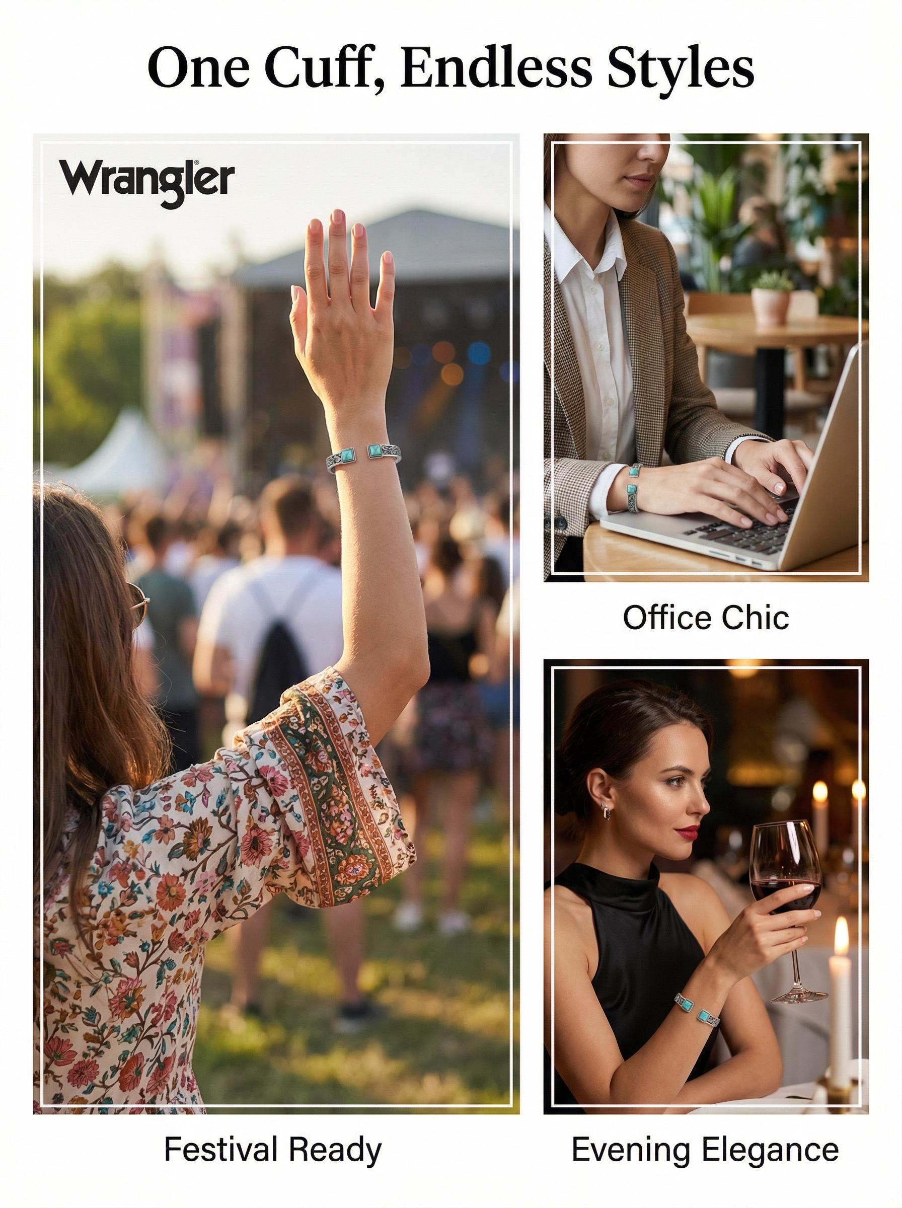 Wrangler Cuff Bracelet for Women Adjustable Open Cuff Bangle Bracelet Gold Silver Jewelry Wrangler Cuff Bracelet for Women Adjustable Open Cuff Bangle Bracelet Gold Silver Jewelry