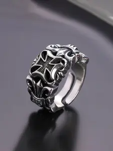 Vintage European Style Poseidon Trilogy Ring, Adjustable Open Men's Sea King Battle Ring, Unique Ocean Theme Jewelry