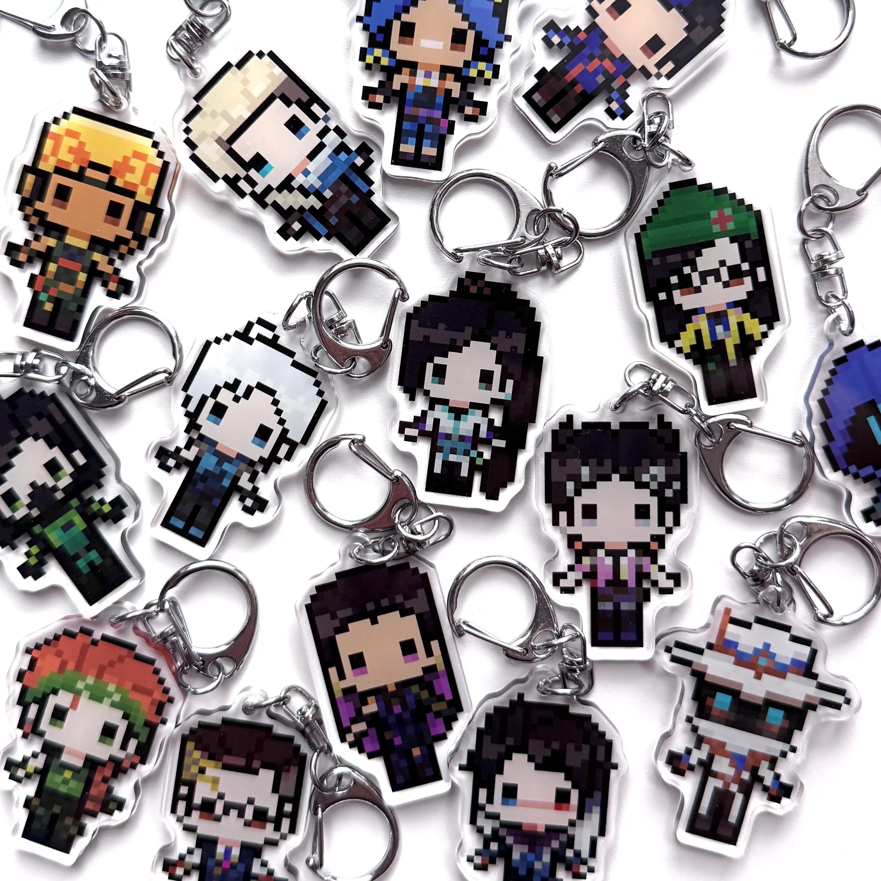 Valorant Pixel Art Keychain – Jett, Sage, Killjoy, Viper & More - Cute Characters, Kawaii Bag Charm for Keys, Backpack & Gifts, Collectible Fan Accessory, Aesthetic Game Merch!
