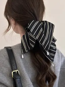 Korean fabric pearl water droplet square scarf headband, casual, easy to match, ponytail, fashionable women's accessory, suitable for all occasions, durable and comfortable design, Headbands Women