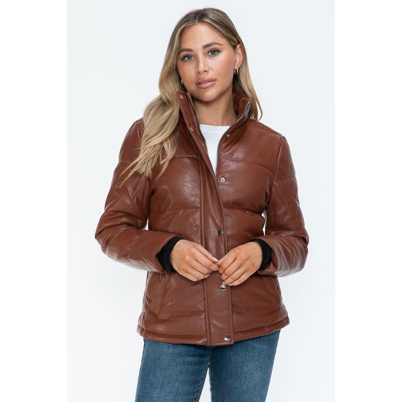 YMI Pocketed Zip Up Turtleneck Puffer Jacket
